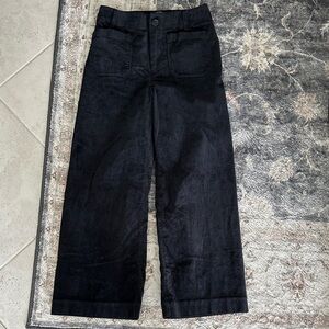 Anthropologie Maeve The Colette Full Length 29P Black Wide-Leg Corduroy Pants